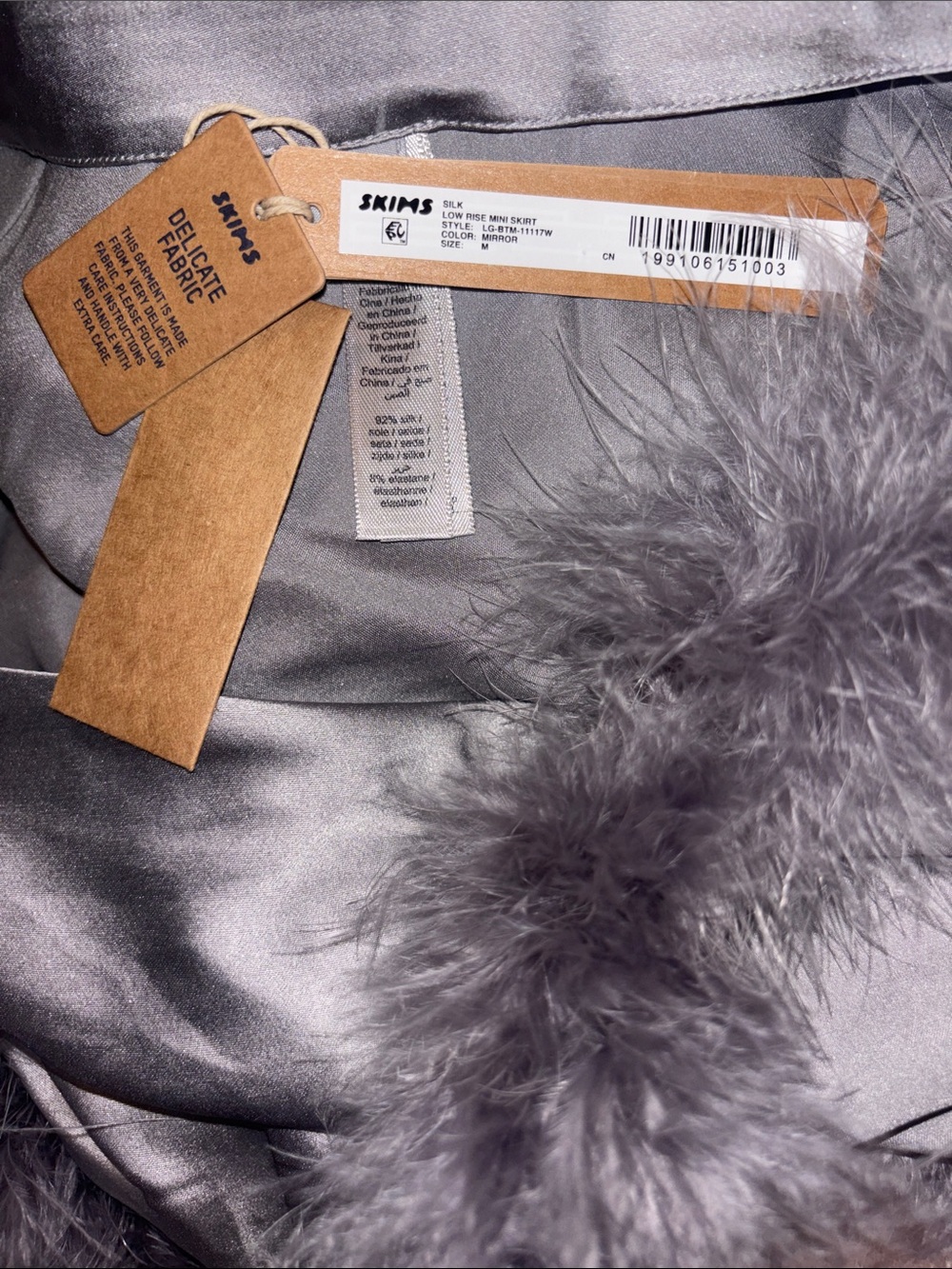 SKIMS NWT Silk Low Rise Skirt - Mirror - Picture 5 of 5